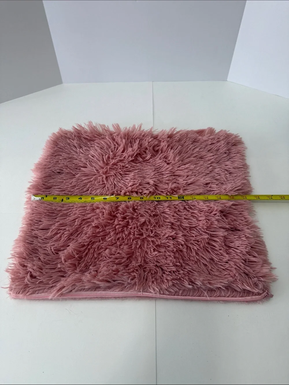 Blush Pink Faux Fur Square Pillow Cover